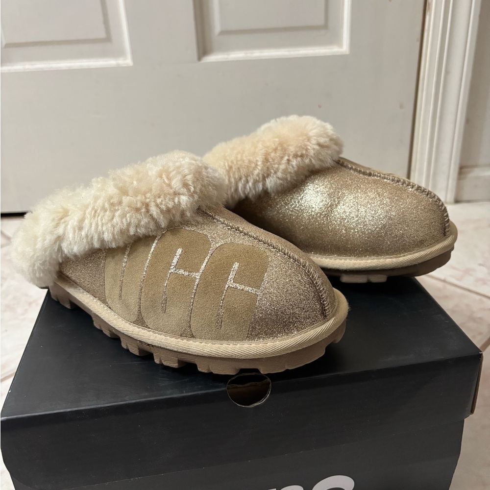 UGG Coquette Sparkle Gold slippers